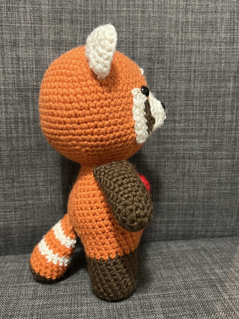 Crocheted red panda